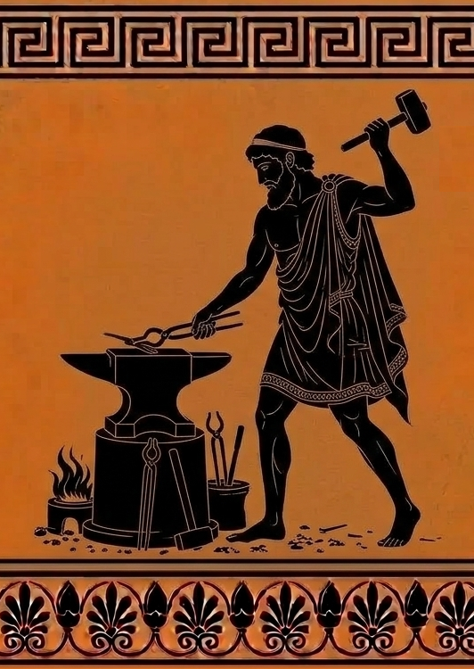 Hefesto — figura de cerámica ática