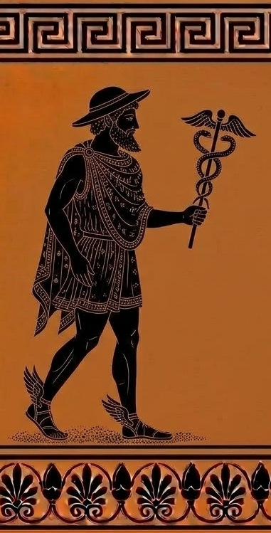 Hermes — figura de cerámica ática