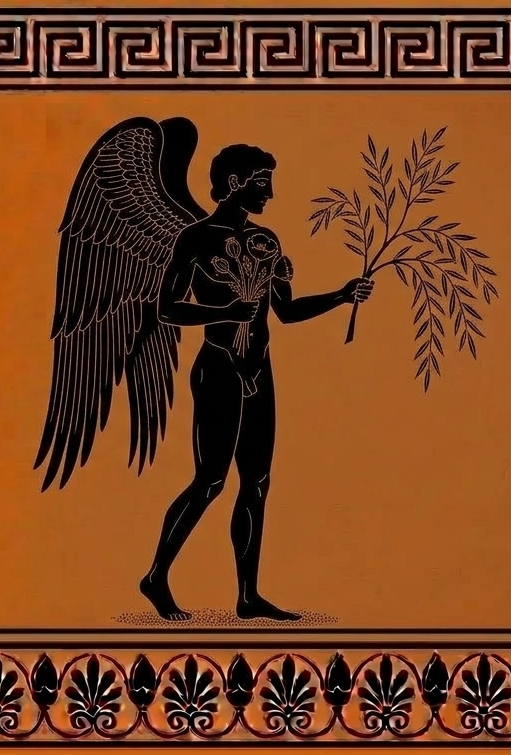 Hipnos — figura de cerámica griega con alas