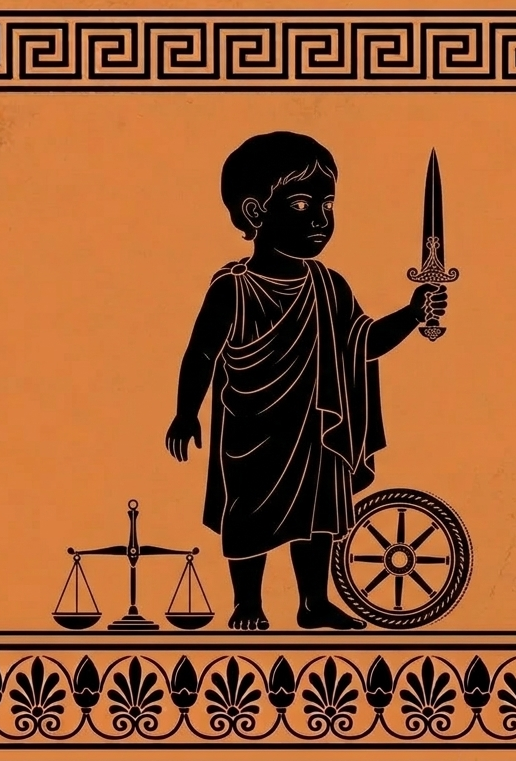 Némesis — figura de cerámica ática con balanza